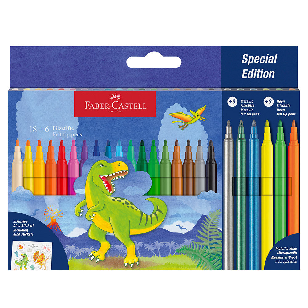 Faber-Castell Dinosaur Felt-tip Pen Set of 24