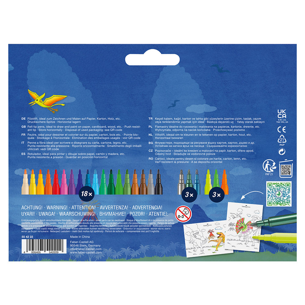 Faber-Castell Dinosaur Felt-tip Pen Set of 24