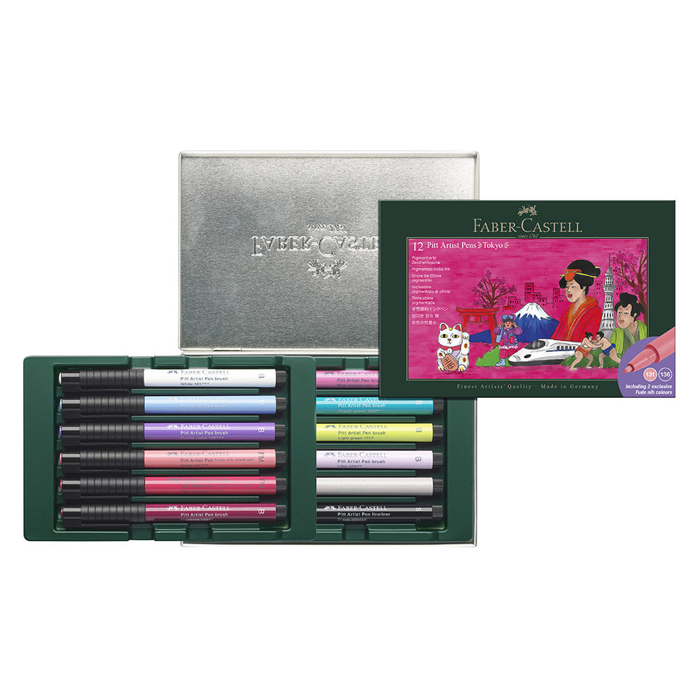 Faber-Castell Pitt Artist Brush Pen City Gift Set of 12 Tokyo