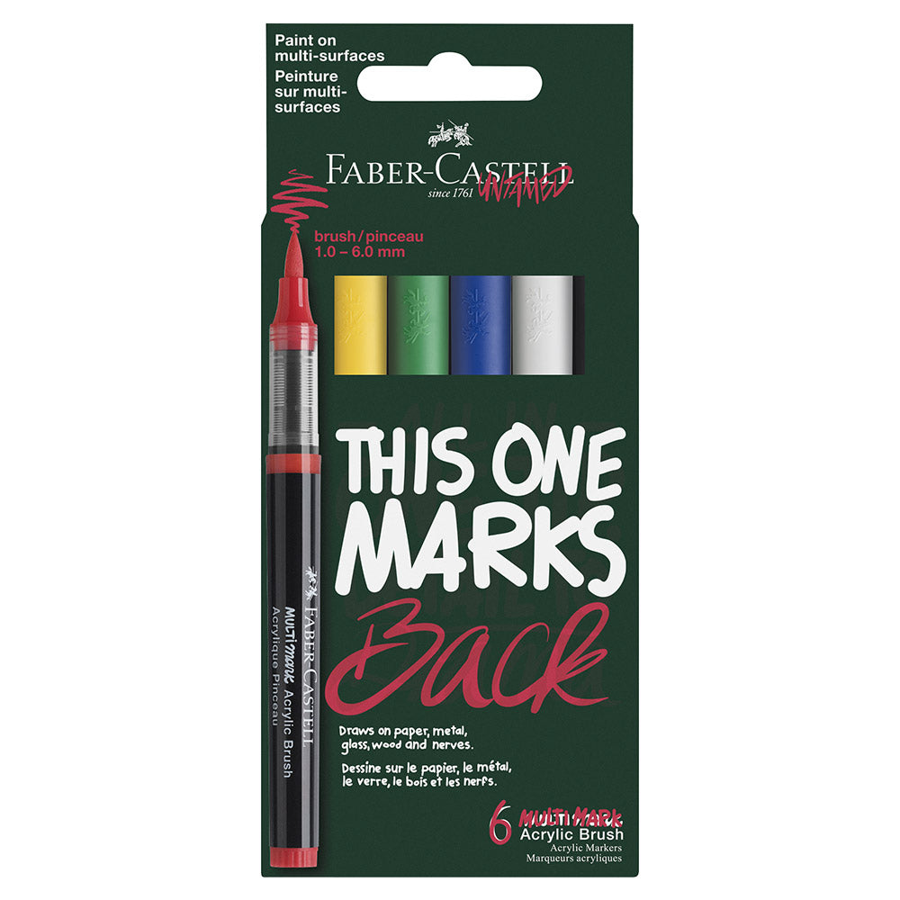 Faber-Castell Multimark Acrylic Brush Set of 6 Primary