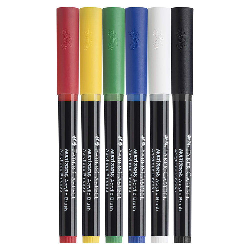Faber-Castell Multimark Acrylic Brush Set of 6 Primary