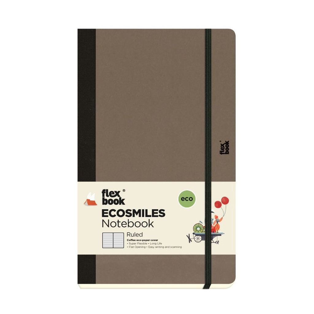 Flexbook Ecosmiles Ruled Notebook Medium Coffee by Flexbook at Cult Pens
