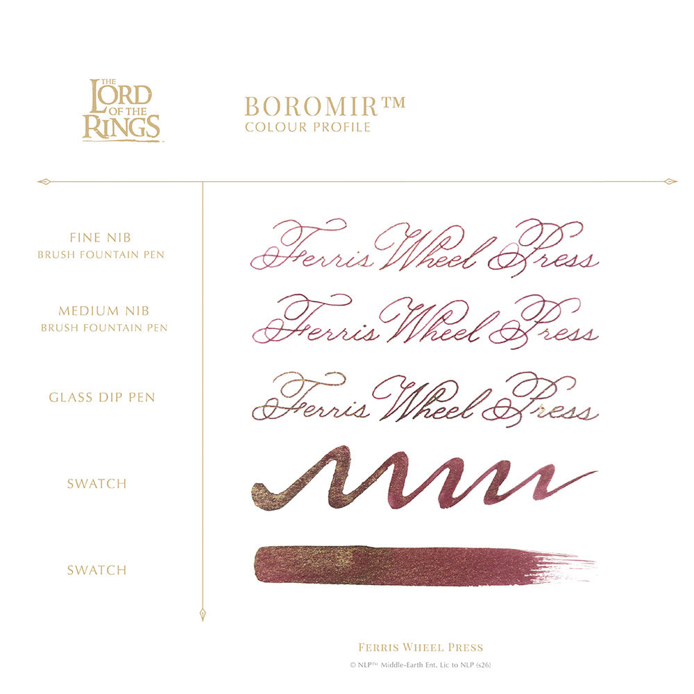 Ferris Wheel Press Lord of the Rings Fountain Pen Ink 38ml Boromir