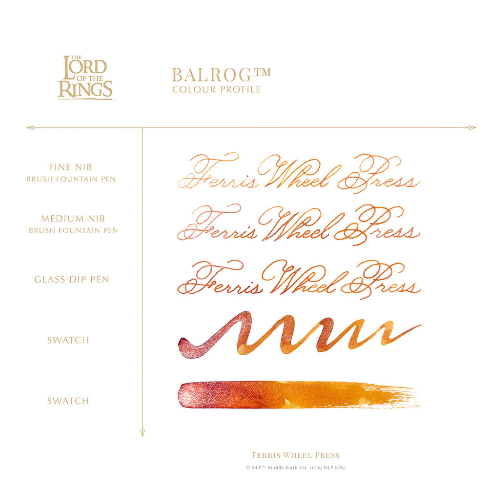 Ferris Wheel Press Lord of the Rings Fountain Pen Ink 38ml Balrog