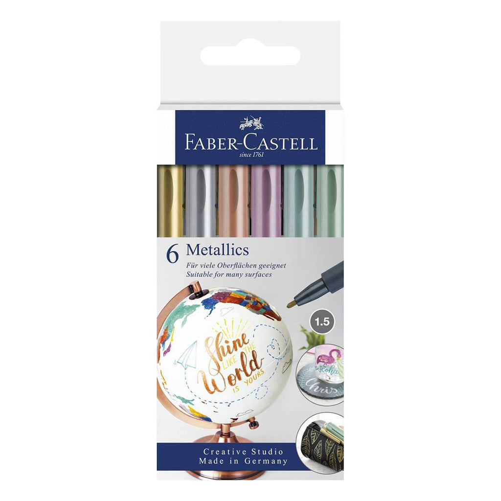 Faber-Castell Metallic Marker Set of 6 Assorted by Faber-Castell at Cult Pens