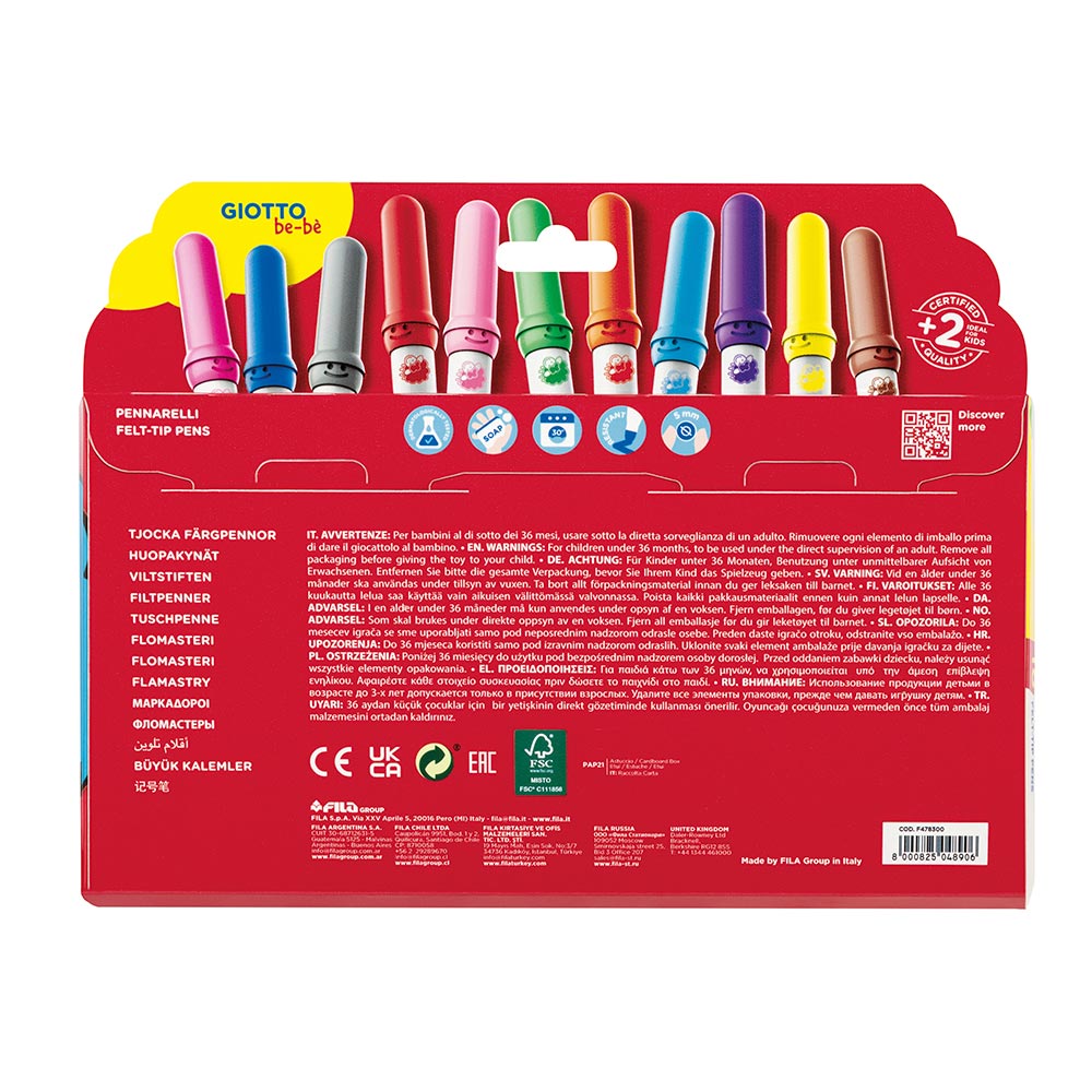 Giotto be-bè Fibre Pens Set of 18