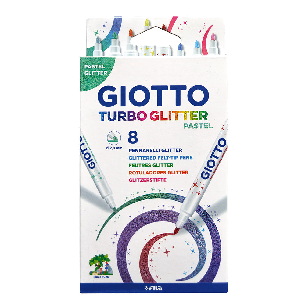 Giotto Turbo Glitter Fibre Pens Set of 8