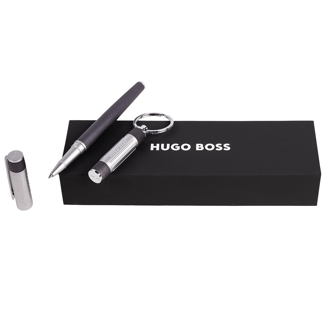 Hugo Boss Set Gear Ribs Gun (Rollerball Pen & Key Ring)