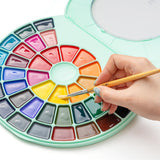 HIMI Semi-Moist Watercolour Set of 38 Pans + Brush Green Case