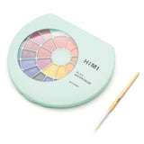 HIMI Semi-Moist Watercolour Set of 38 Pans + Brush Green Case