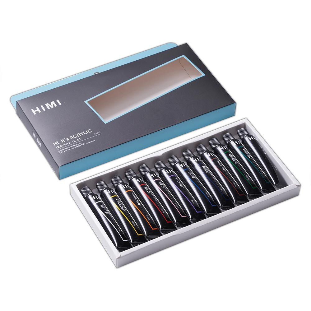HIMI Tube Acrylic Set of 12 Colours 12ml