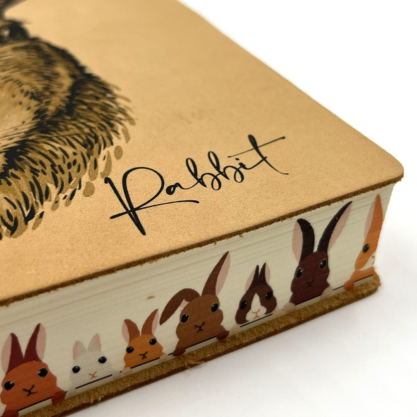 Diarpell Leather Rabbit Journal with Lined Ivory Pages