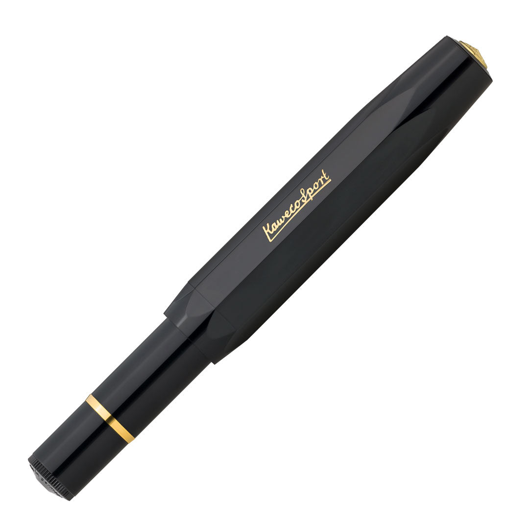 Kaweco Classic Sport Piston Filler Fountain Pen Black and Gold