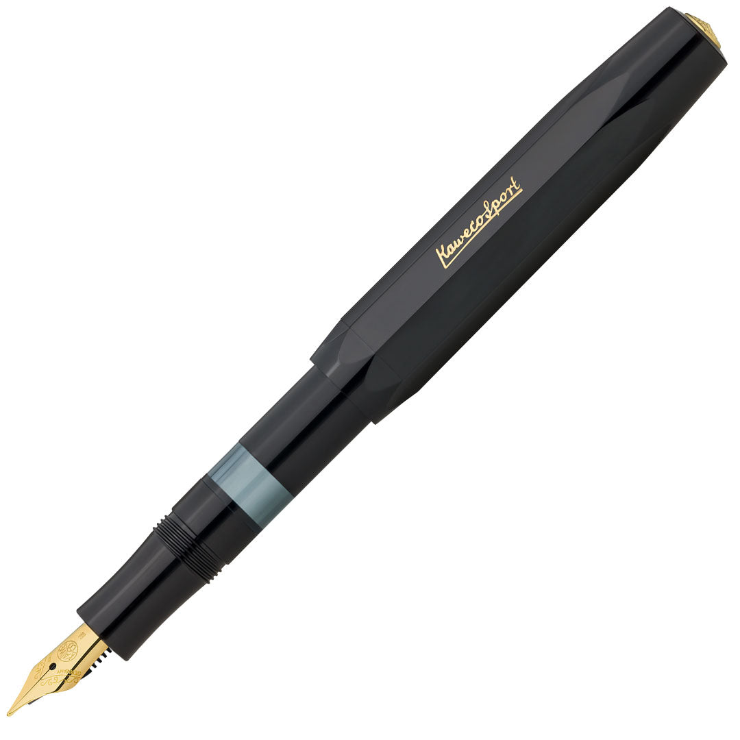 Kaweco Classic Sport Piston Filler Fountain Pen Black and Gold
