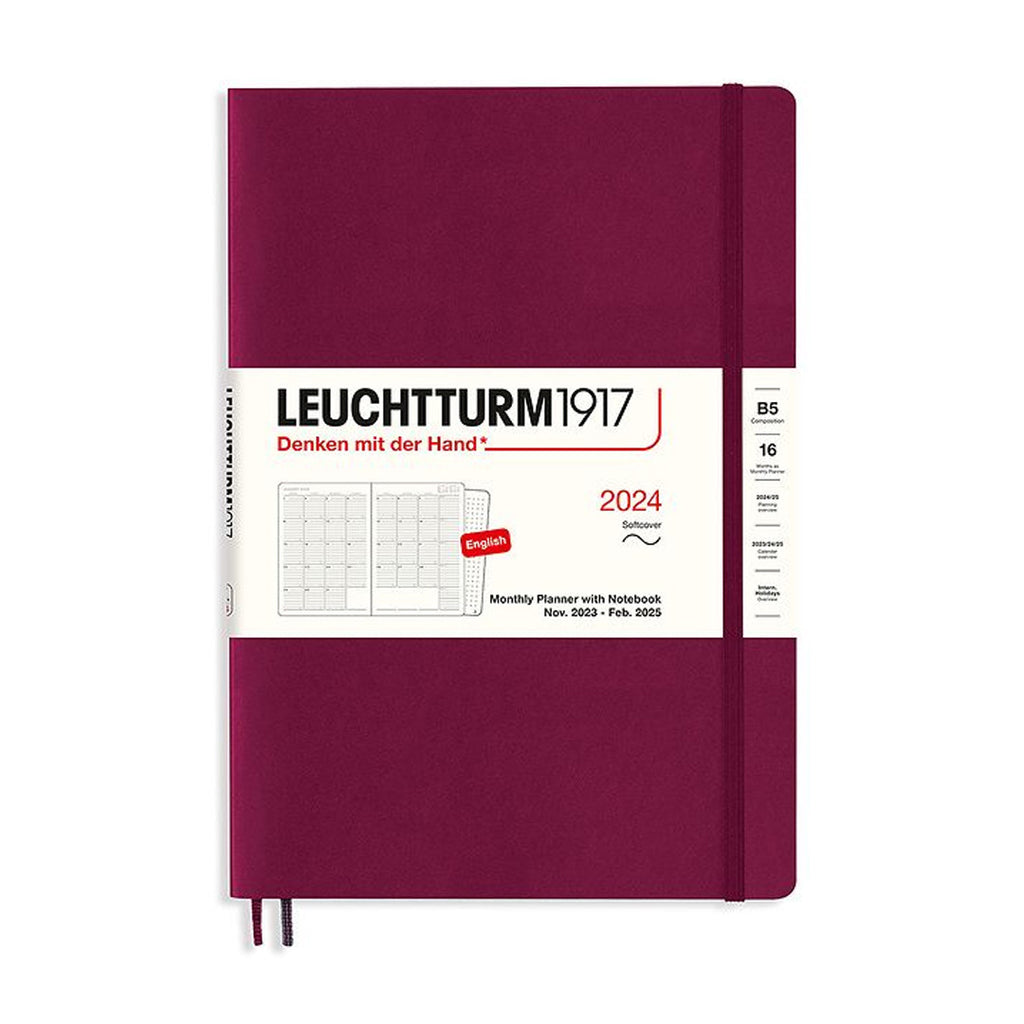 LEUCHTTURM1917 16-Month Monthly Planner & Notebook B5 Port Red by LEUCHTTURM1917 at Cult Pens