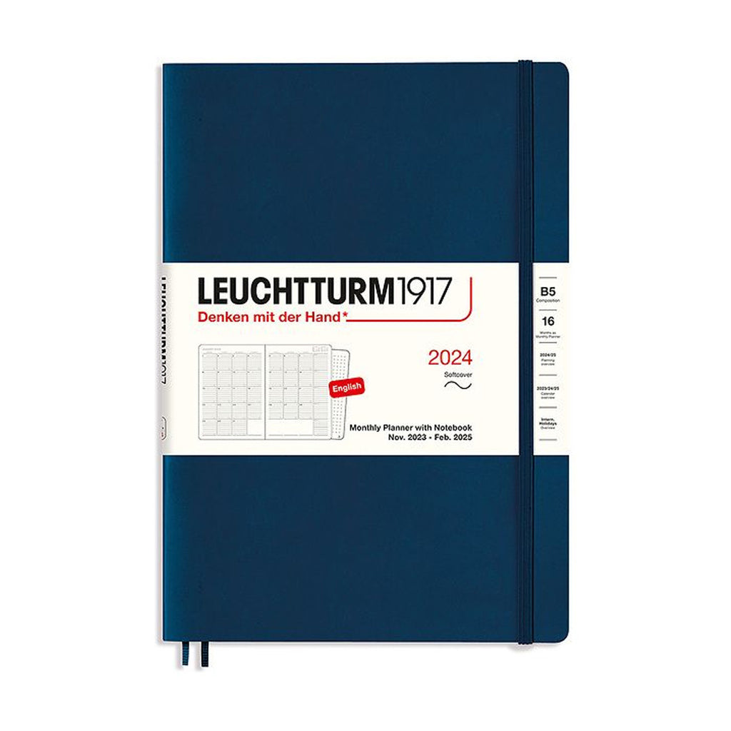 LEUCHTTURM1917 16-Month Monthly Planner & Notebook B5 Navy by LEUCHTTURM1917 at Cult Pens