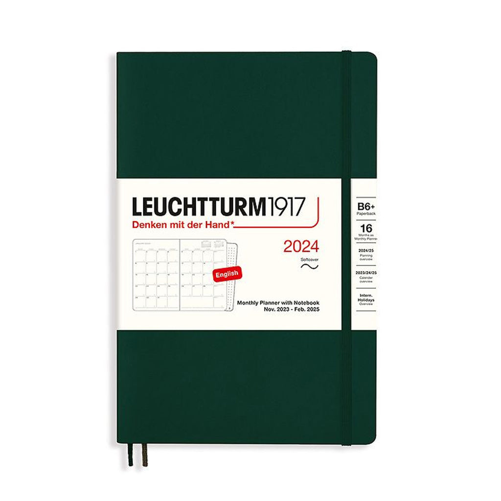 LEUCHTTURM1917 16-Month Monthly Planner & Notebook B6 Forest Green by LEUCHTTURM1917 at Cult Pens