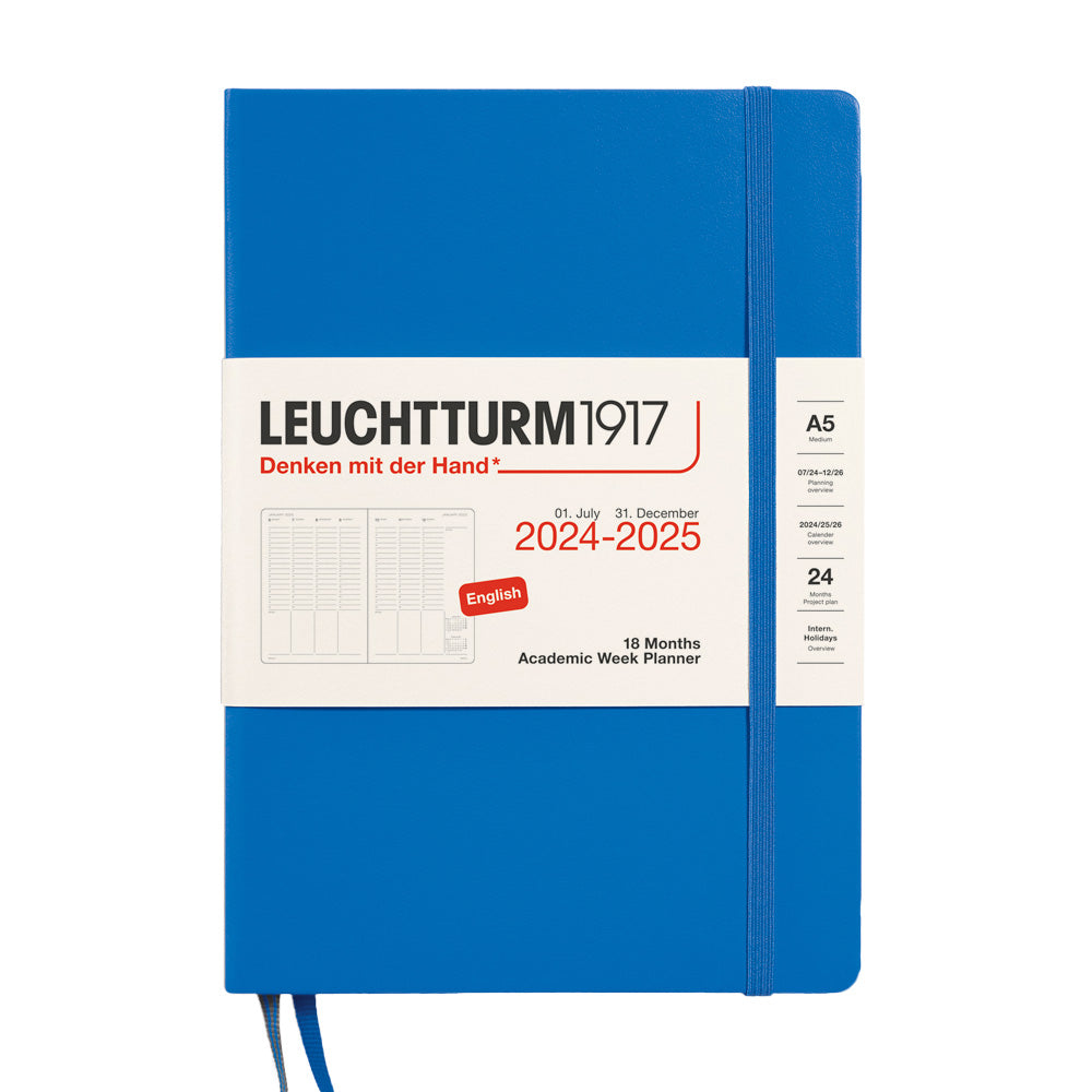 LEUCHTTURM1917 Academic Week Planner 18 Months 2025 Medium Sky