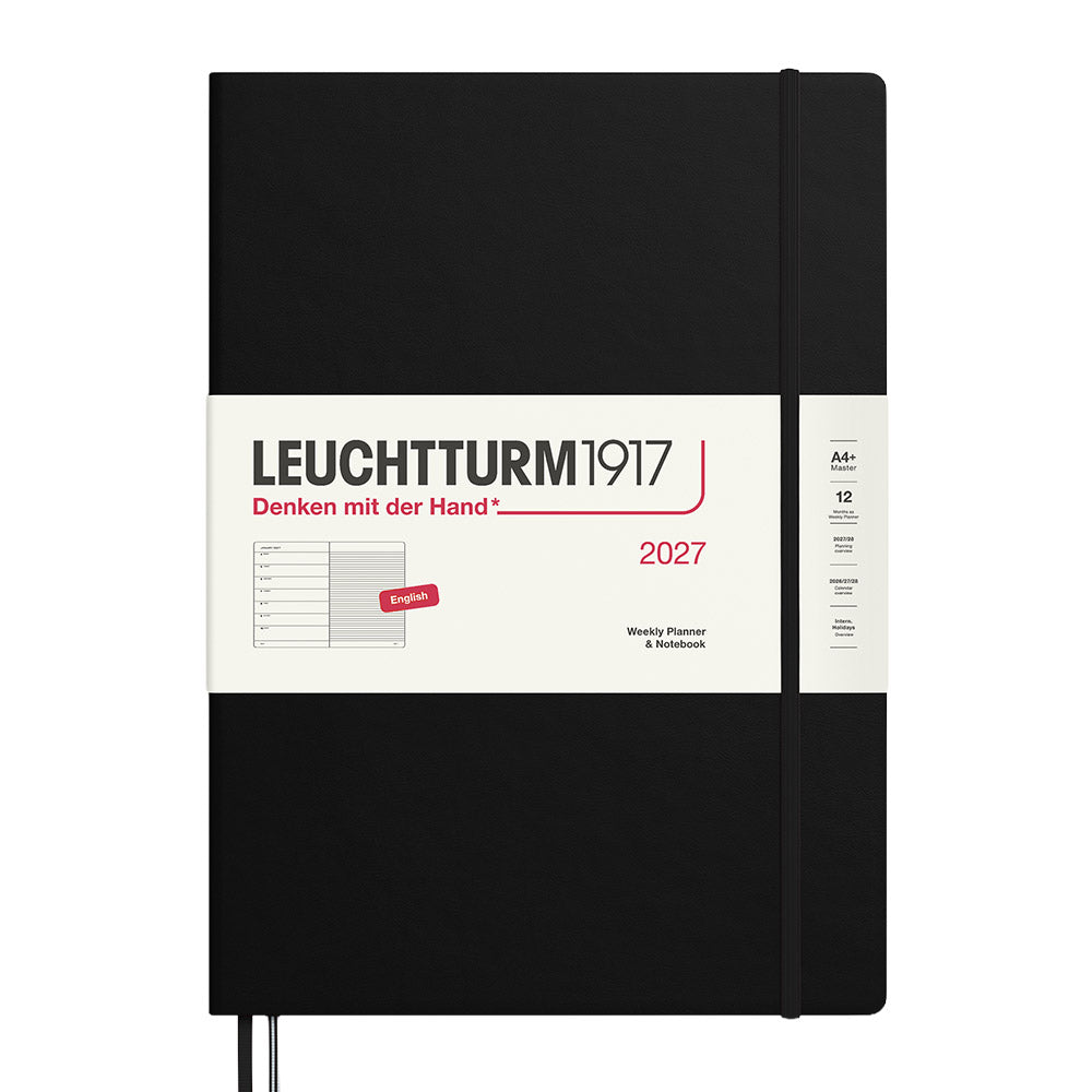 LEUCHTTURM1917 Weekly Planner & Notebook 2027 Hardcover Master A4+ Black