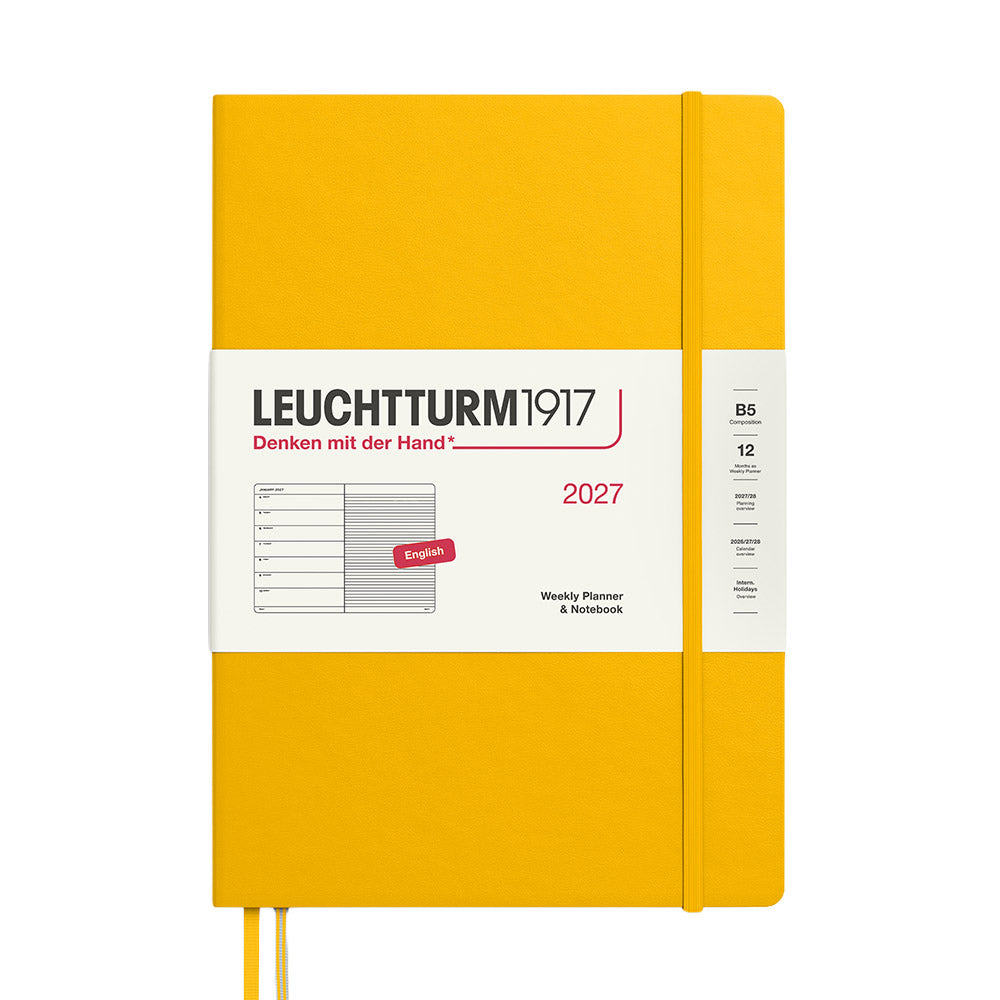 LEUCHTTURM1917 Weekly Planner & Notebook 2027 Hardcover Composition B5 Sunflower
