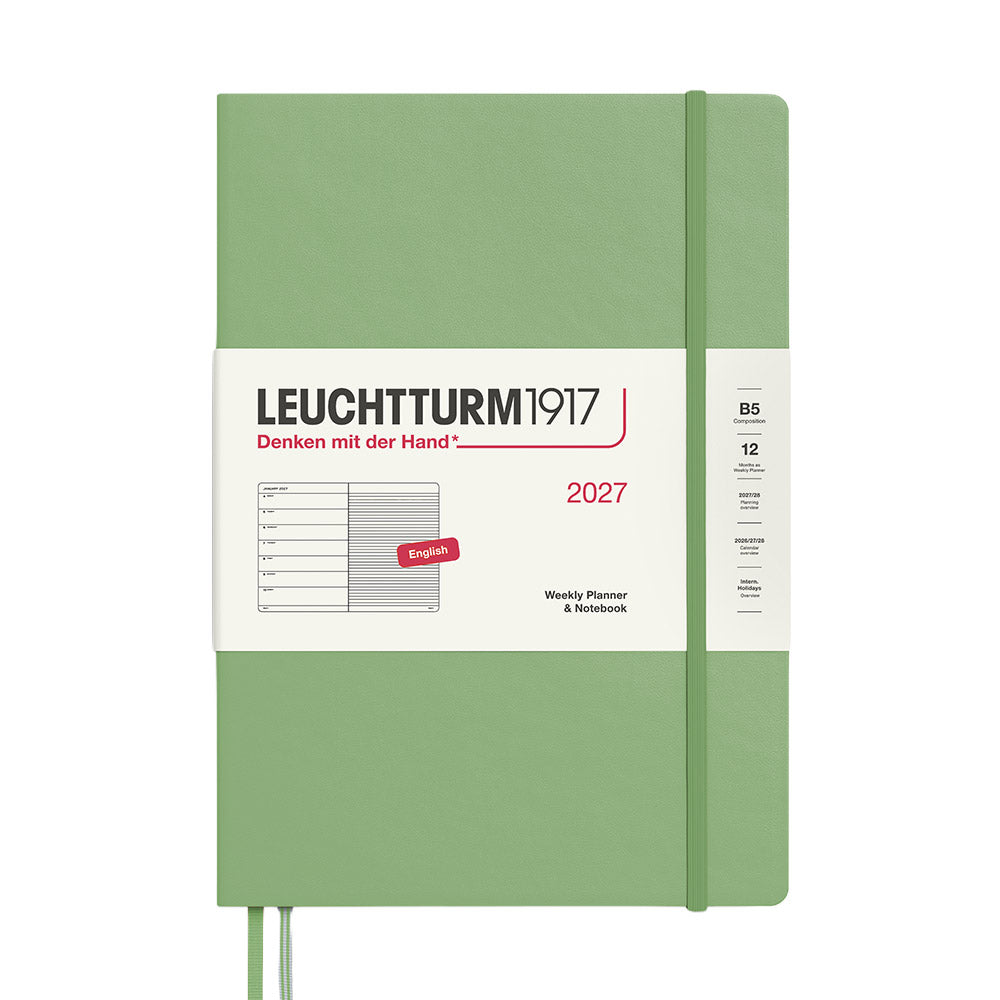 LEUCHTTURM1917 Weekly Planner & Notebook 2027 Hardcover Composition B5 Sage