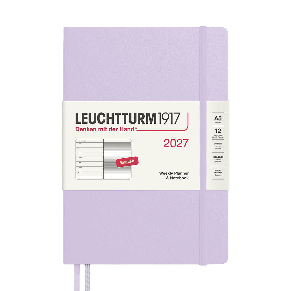 LEUCHTTURM1917 Weekly Planner & Notebook 2027 Hardcover Medium A5 Lilac