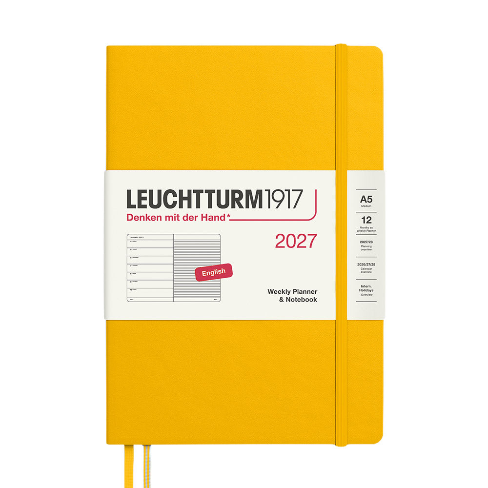 LEUCHTTURM1917 Weekly Planner & Notebook 2027 Hardcover Medium A5 Sunflower