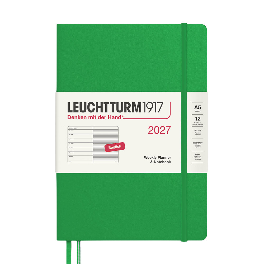 LEUCHTTURM1917 Weekly Planner & Notebook 2027 Hardcover Medium A5 Spring Leaf