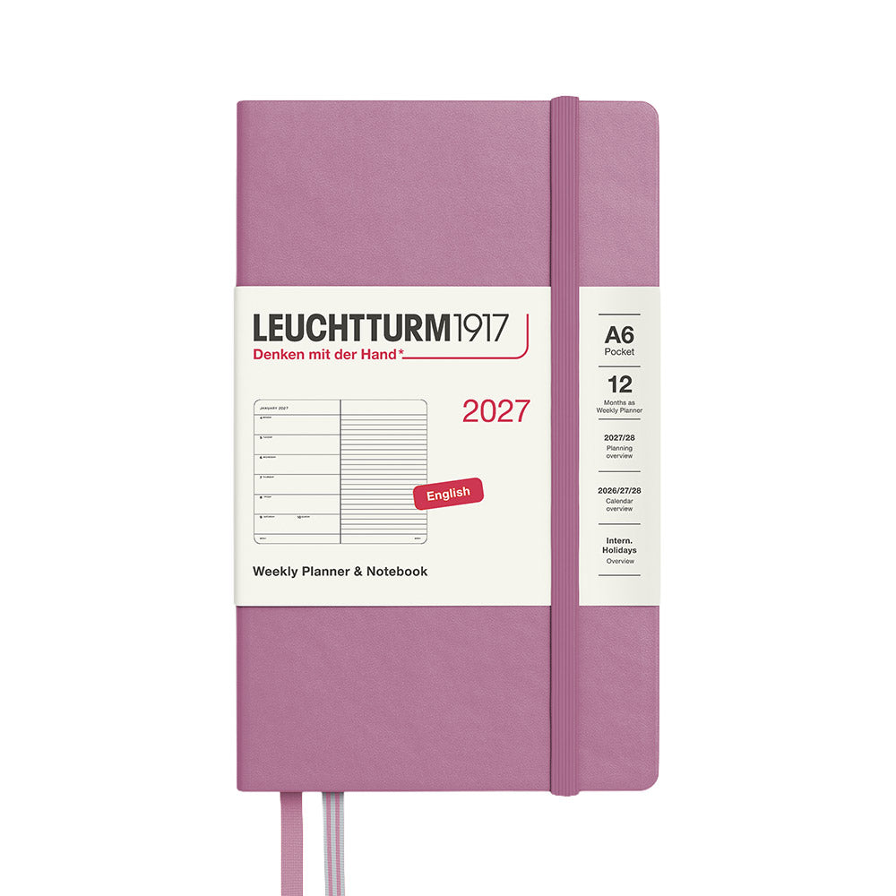 LEUCHTTURM1917 Weekly Planner & Notebook 2027 Hardcover Pocket A6 Dusty Rose