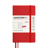 LEUCHTTURM1917 Weekly Planner & Notebook 2027 Hardcover Pocket A6 Cherry
