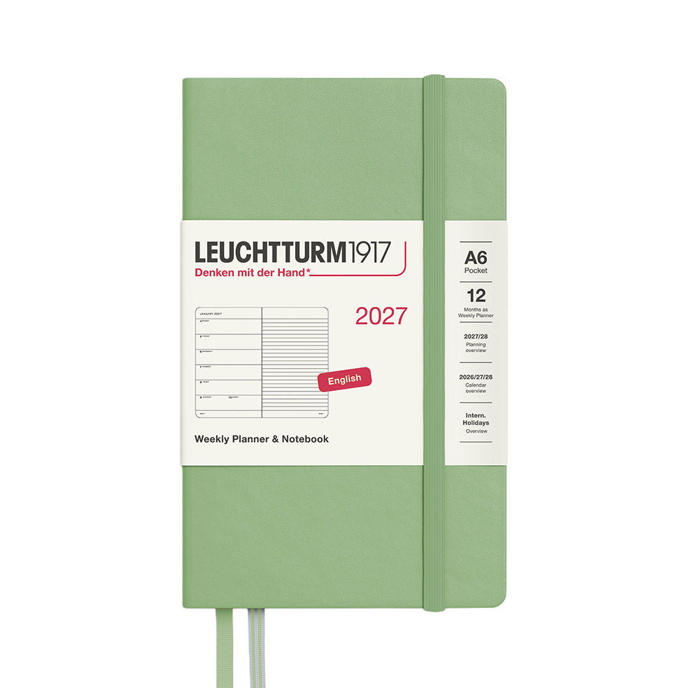 LEUCHTTURM1917 Weekly Planner & Notebook 2027 Hardcover Pocket A6 Sage