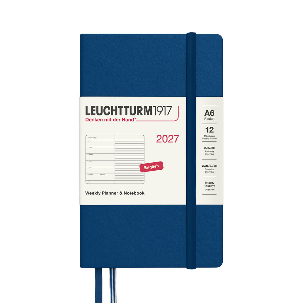 LEUCHTTURM1917 Weekly Planner & Notebook 2027 Hardcover Pocket A6 Indigo