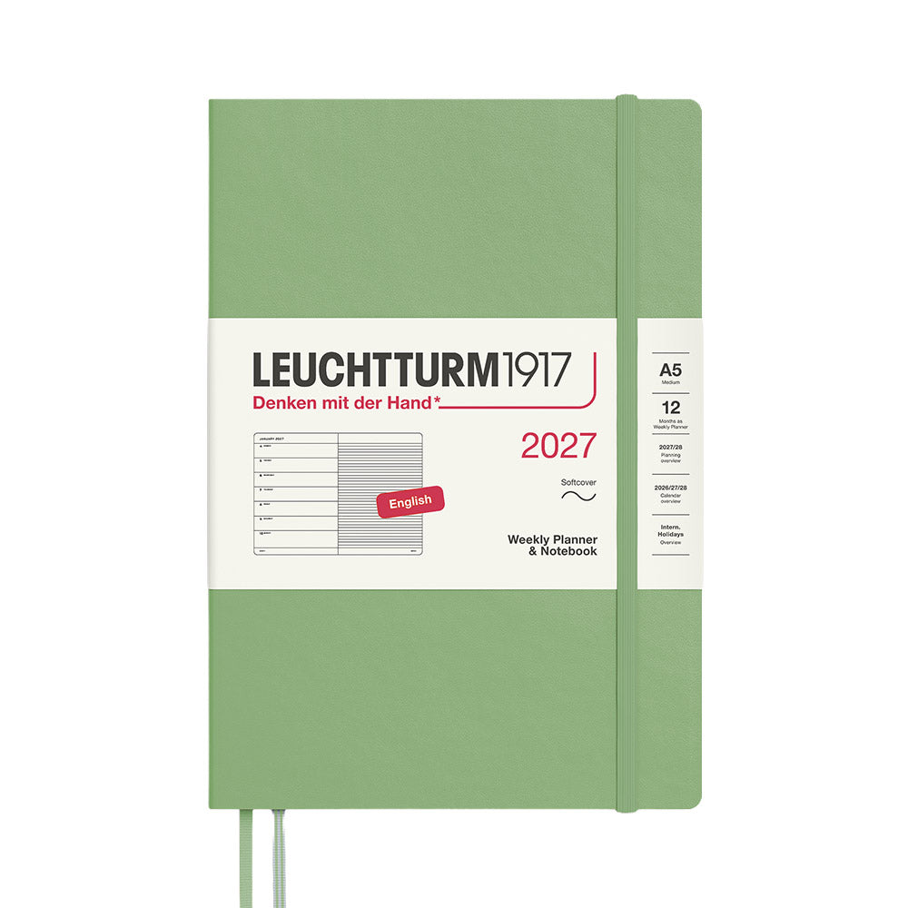 LEUCHTTURM1917 Weekly Planner & Notebook 2027 Softcover Medium A5 Sage