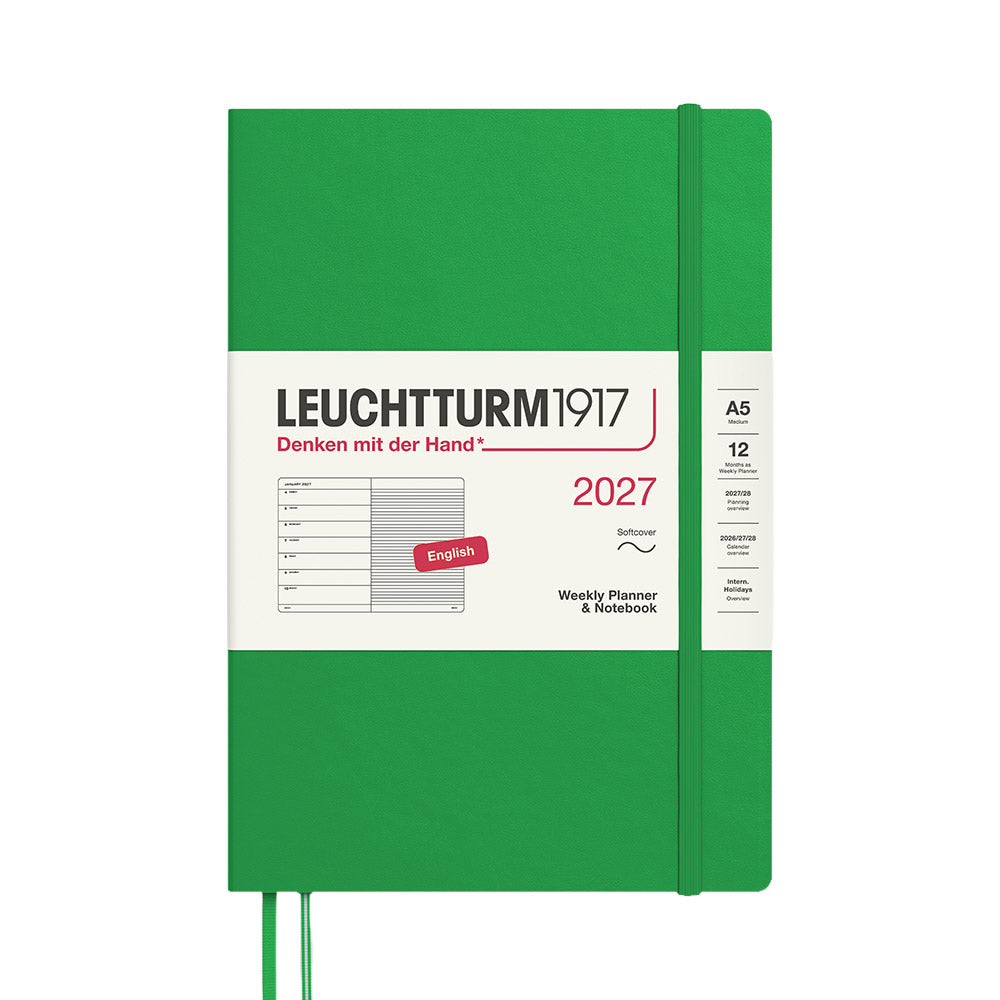 LEUCHTTURM1917 Weekly Planner & Notebook 2027 Softcover Medium A5 Spring Leaf