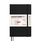 LEUCHTTURM1917 Weekly Planner & Notebook 2027 Softcover Paperback B6+ Black