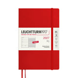 LEUCHTTURM1917 Weekly Planner & Notebook 2027 Softcover Paperback B6+ Cherry