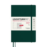 LEUCHTTURM1917 Weekly Planner & Notebook 2027 Softcover Paperback B6+ Forest Green