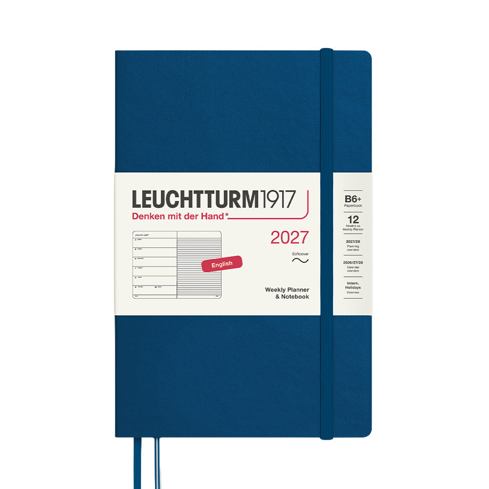 LEUCHTTURM1917 Weekly Planner & Notebook 2027 Softcover Paperback B6+ Indigo