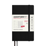 LEUCHTTURM1917 Weekly Planner & Notebook 2027 Softcover Pocket A6 Black