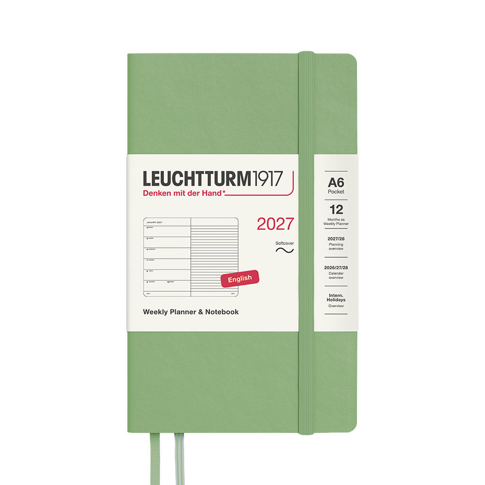 LEUCHTTURM1917 Weekly Planner & Notebook 2027 Softcover Pocket A6 Sage
