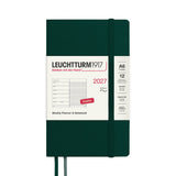 LEUCHTTURM1917 Weekly Planner & Notebook 2027 Softcover Pocket A6 Forest Green