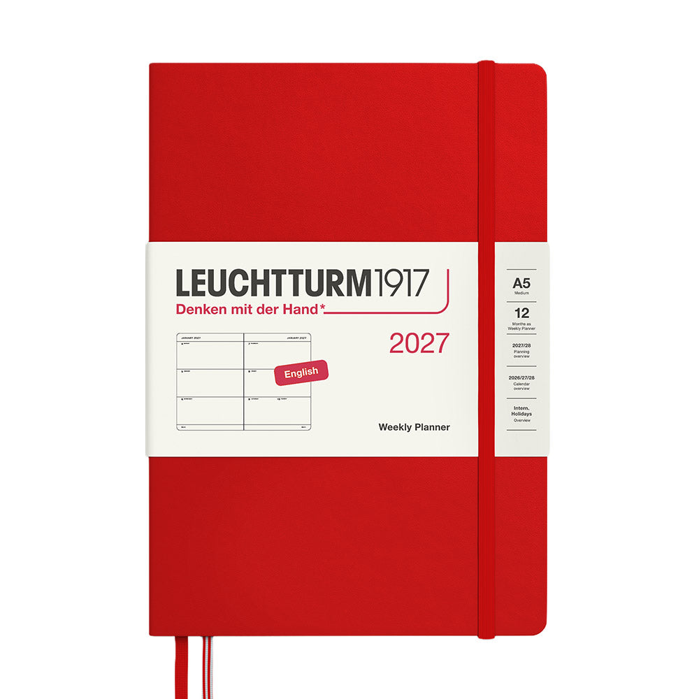 LEUCHTTURM1917 Weekly Planner 2027 Hardcover Medium A5 Cherry