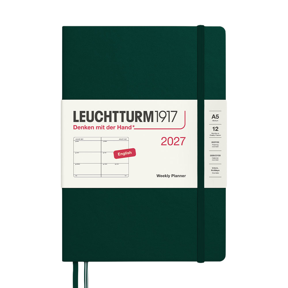 LEUCHTTURM1917 Weekly Planner 2027 Hardcover Medium A5 Forest Green