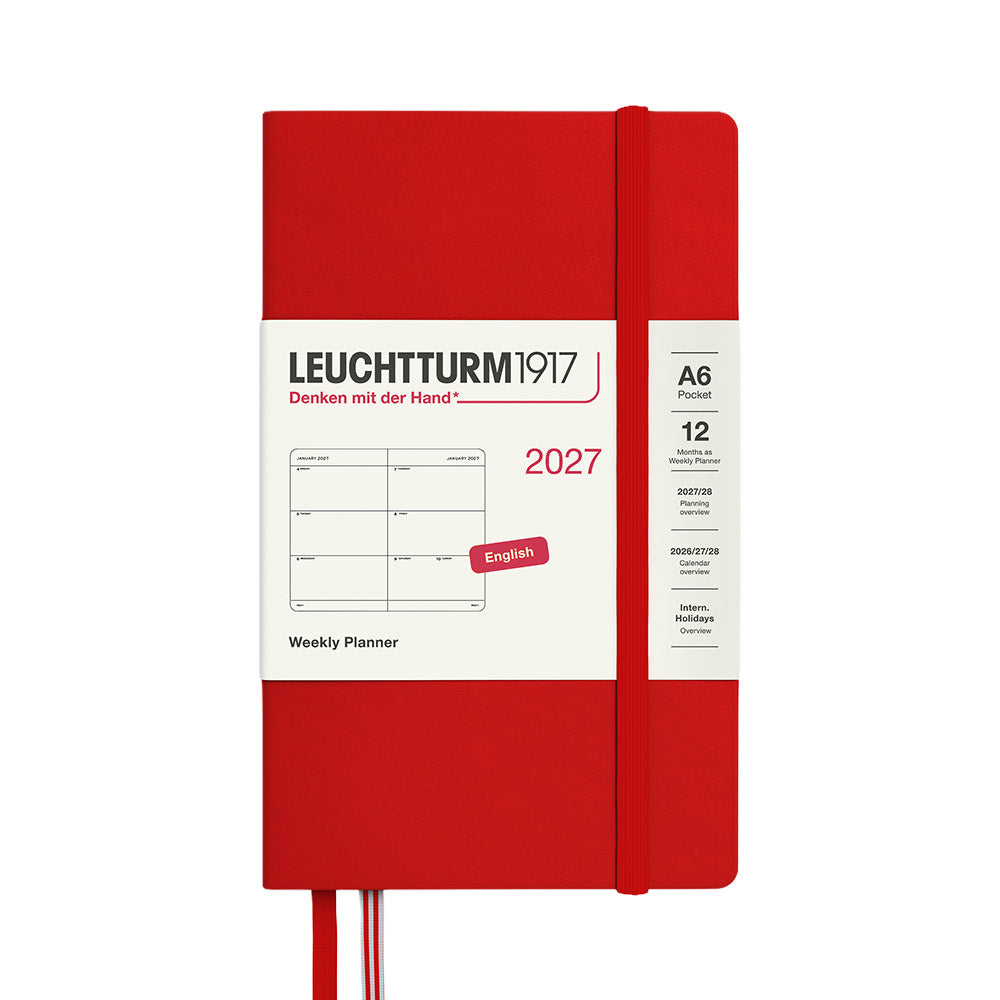LEUCHTTURM1917 Weekly Planner 2027 Pocket A6 Cherry