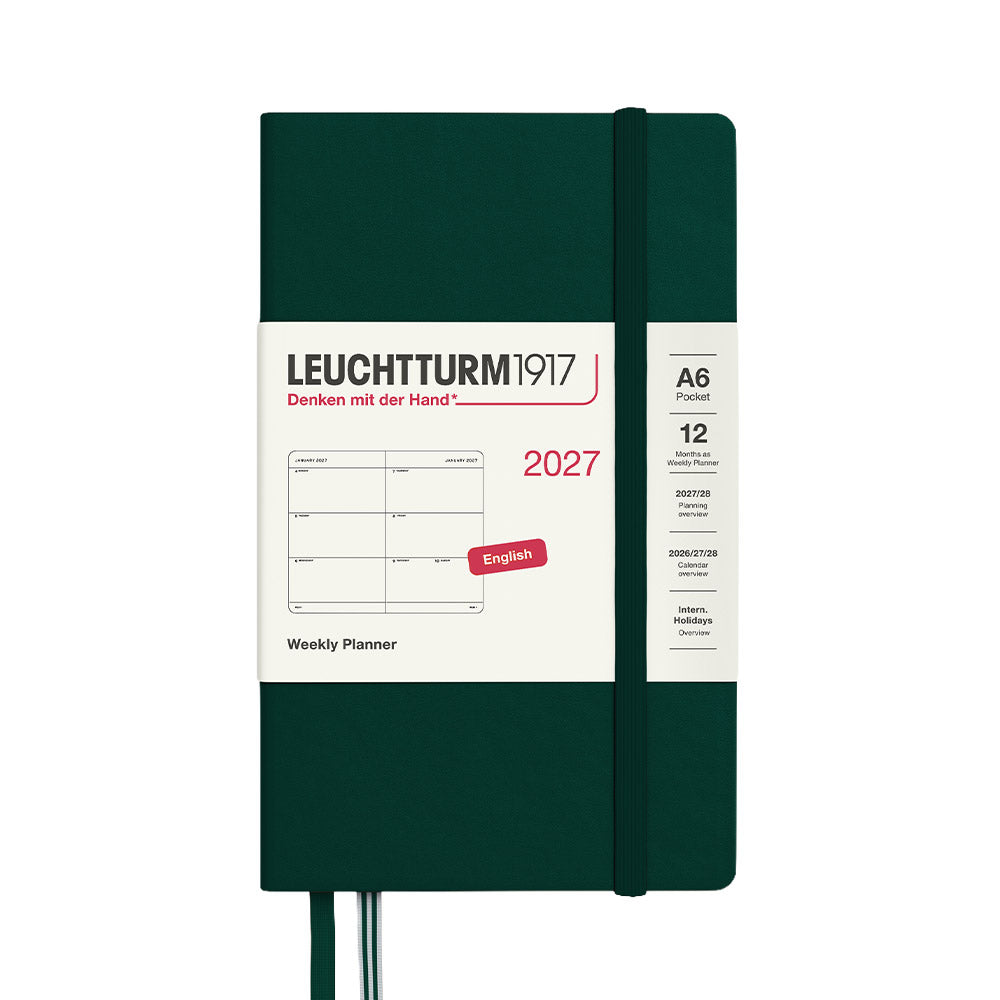 LEUCHTTURM1917 Weekly Planner 2027 Pocket A6 Forest Green