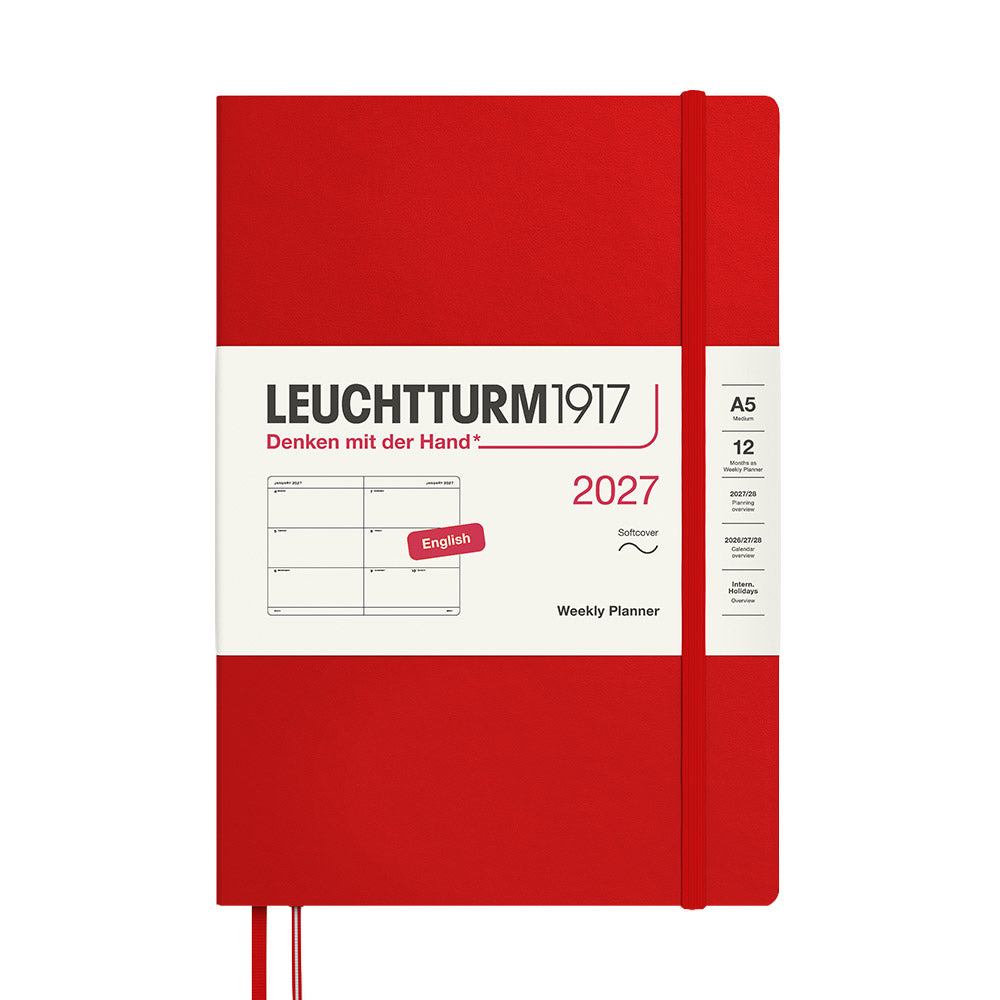 LEUCHTTURM1917 Weekly Planner 2027 Softcover Medium A5 Cherry