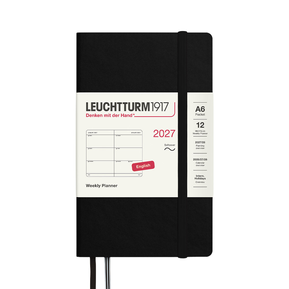 LEUCHTTURM1917 Weekly Planner 2027 Softcover Pocket A6 Black
