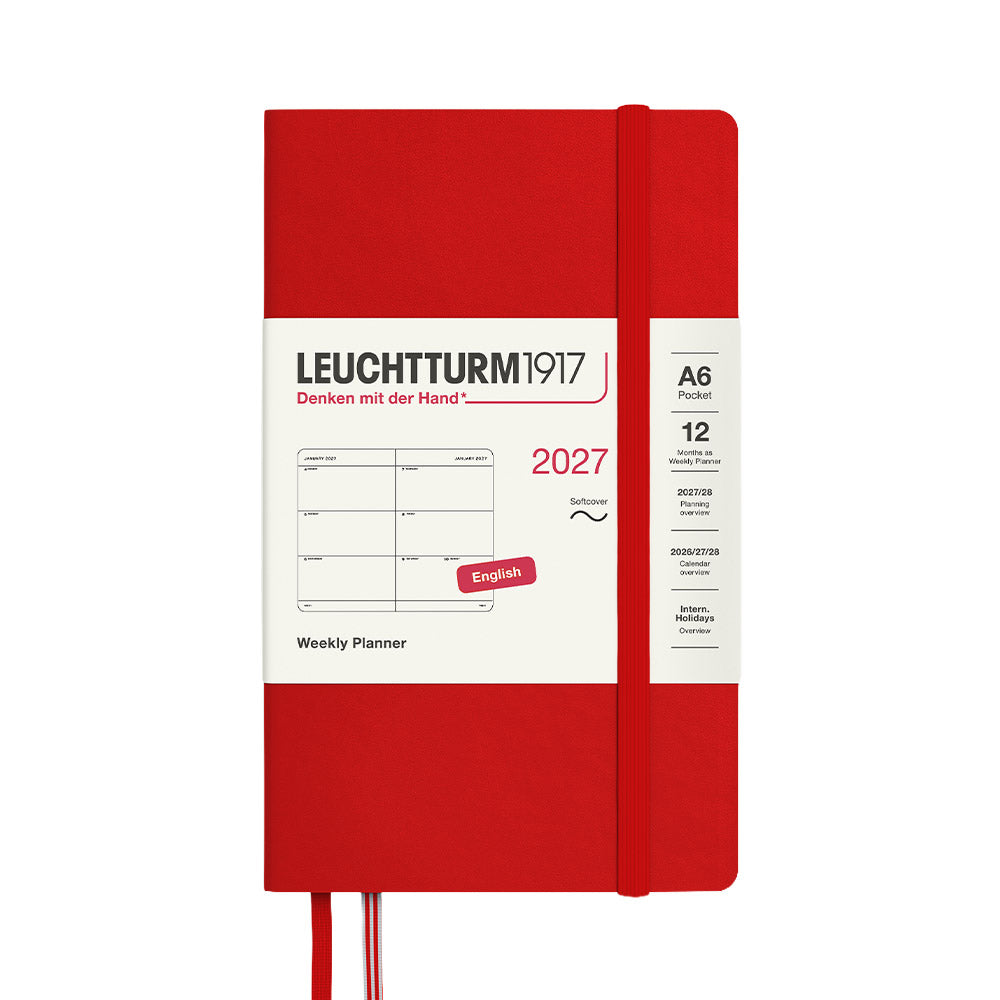 LEUCHTTURM1917 Weekly Planner 2027 Softcover Pocket A6 Cherry