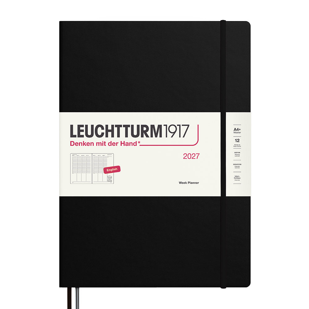 LEUCHTTURM1917 Week Planner 2027 Hardcover Master A4+ Black