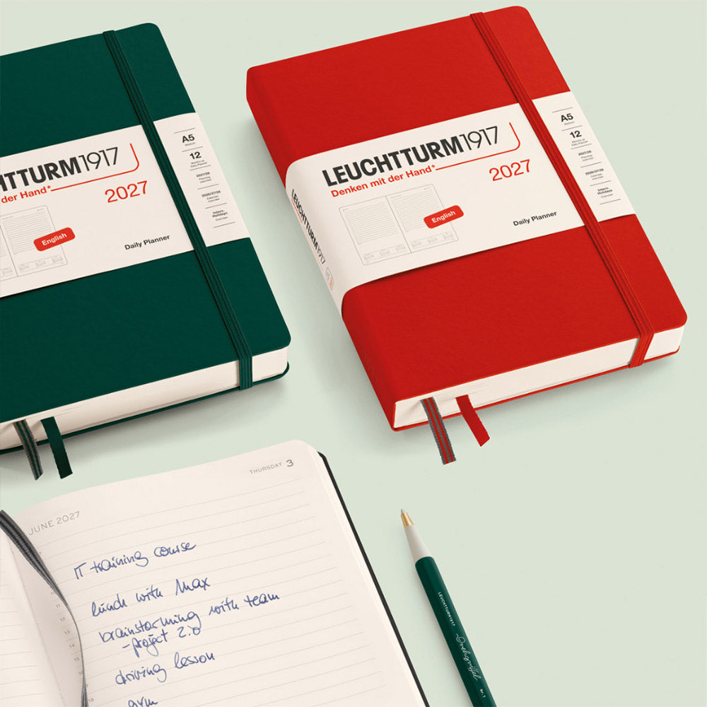 LEUCHTTURM1917 Daily Planner 2027 Hardcover Medium A5 Black